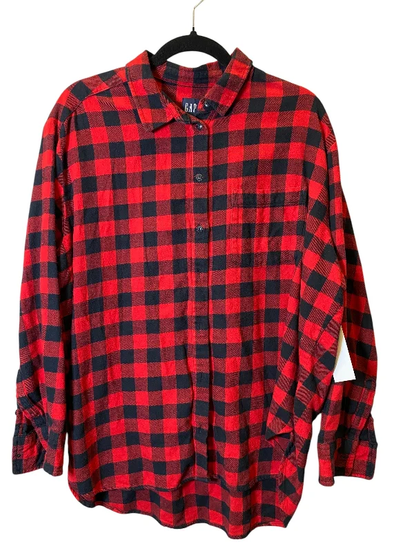 Top Long Sleeve By Gap In Red, Size: L