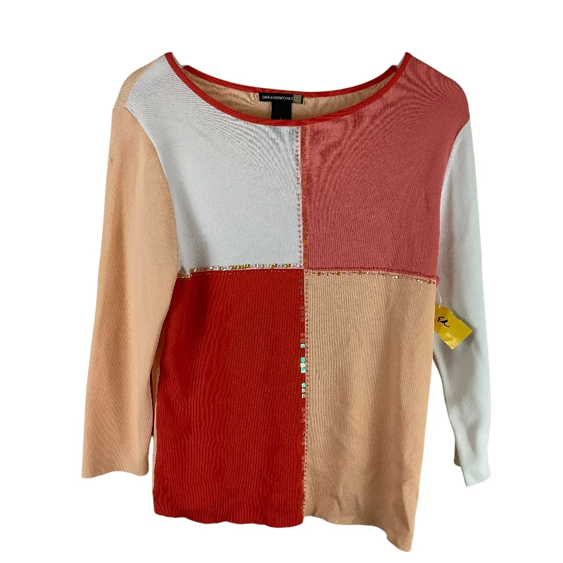 Top Long Sleeve By Clothes Mentor In Orange, Size: L