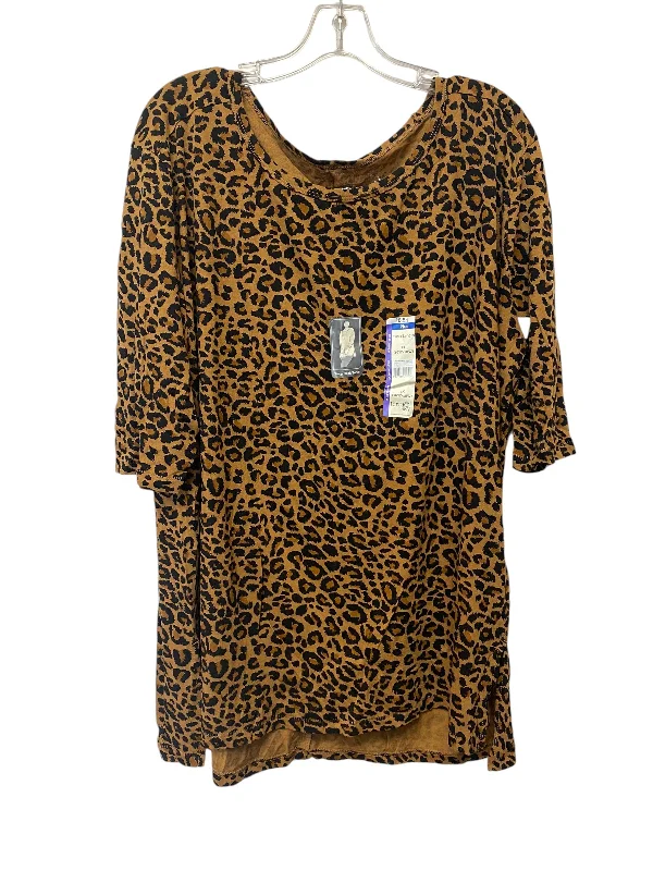 Tunic 3/4 Sleeve By Terra & Sky In Animal Print, Size: 1x