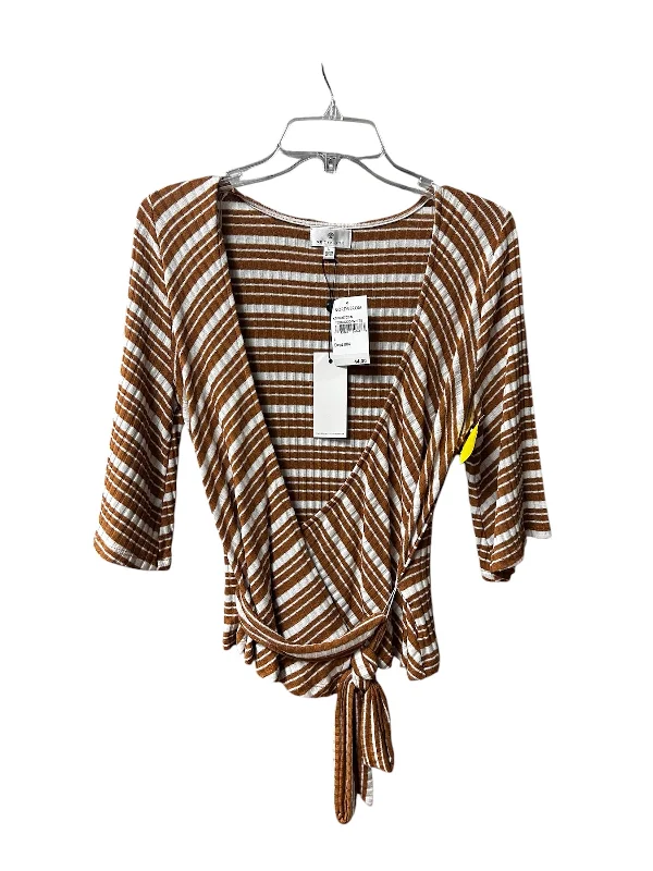 Top 3/4 Sleeve By Socialite In Striped Pattern, Size: L