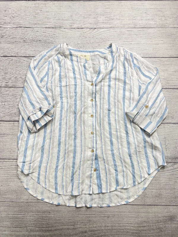 Top Long Sleeve By Flower & Feather In Striped Pattern, Size: 2x