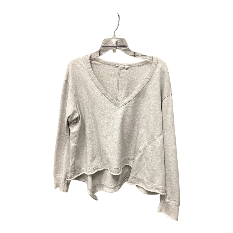 Top Long Sleeve By Wilt In Grey, Size: L