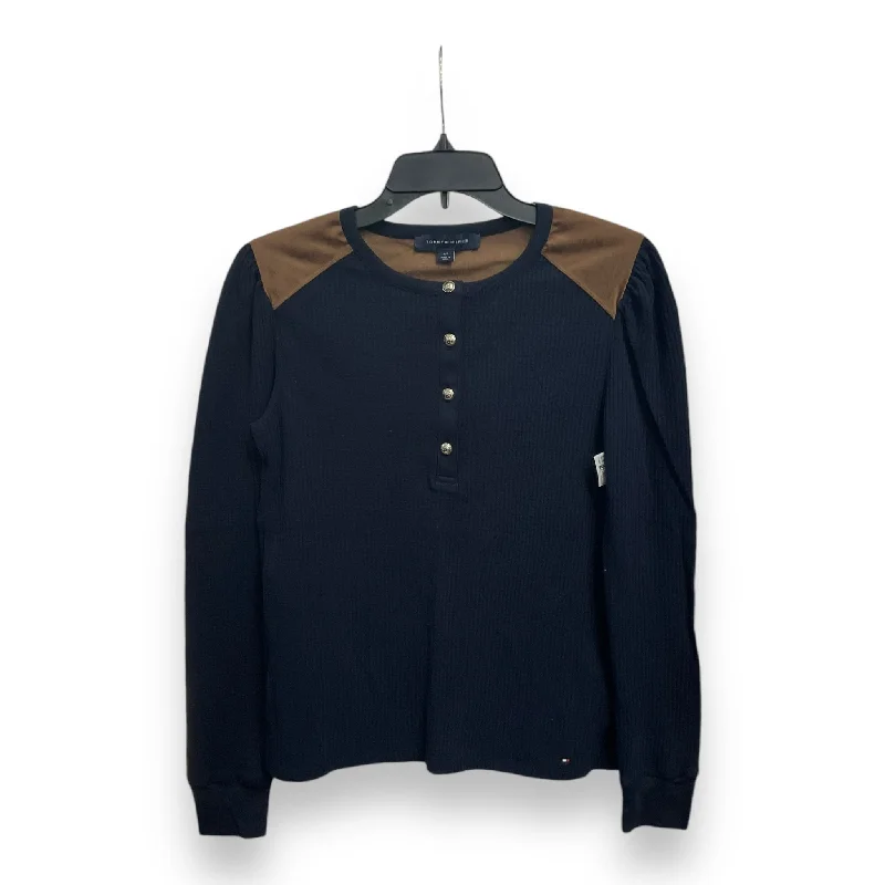 Top Long Sleeve Basic By Tommy Hilfiger In Blue & Brown, Size: Sp