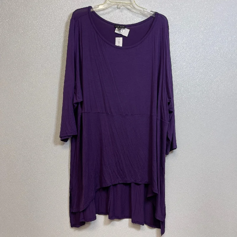 Top 3/4 Sleeve By Lane Bryant O In Eggplant, Size: 3x