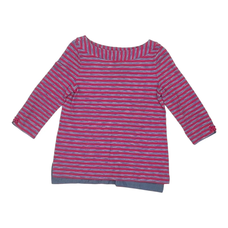 Top 3/4 Sleeve By Talbots In Blue & Pink, Size:M