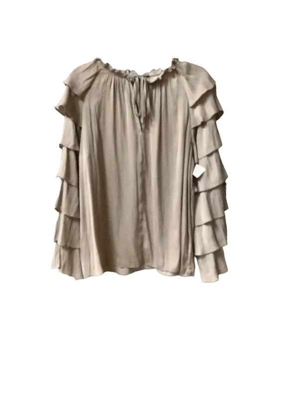 Top Long Sleeve By Current Air In Taupe, Size: L