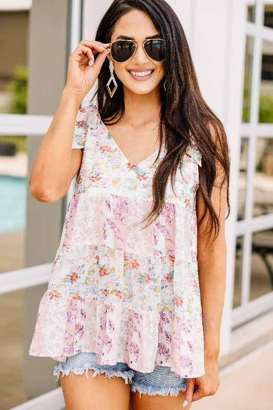 Looking For Joy Blush Pink Ditsy Floral Tank