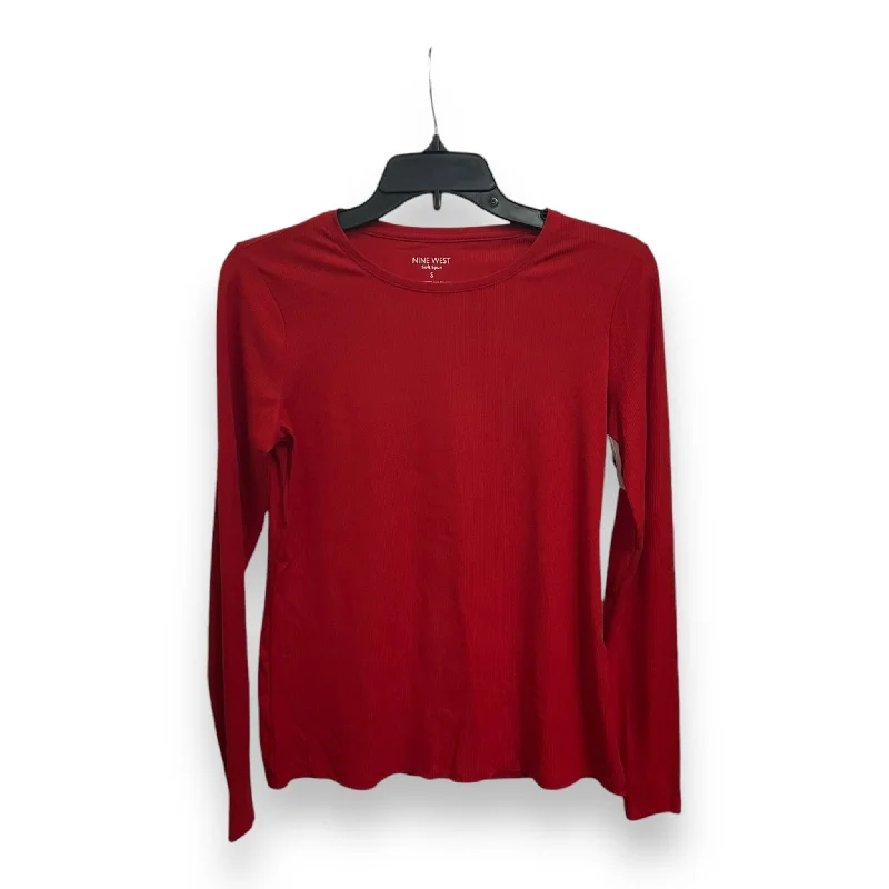 Top Long Sleeve Basic By Nine West Apparel In Red, Size: S