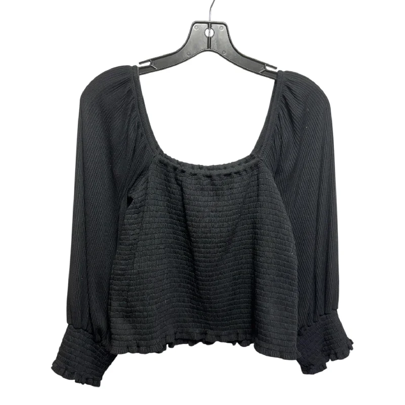 Top Long Sleeve By Anthropologie In Black, Size: L