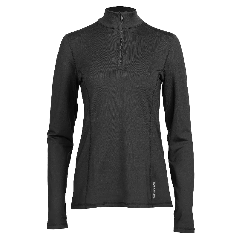 Women's Micro-Elite Chamois Solid Zip-T - Black