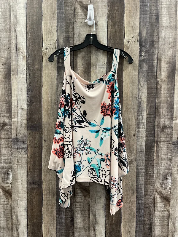 Top 3/4 Sleeve By Eci In Floral Print, Size: Xl