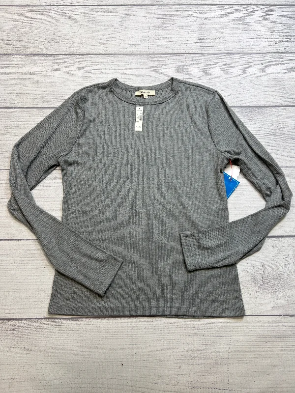 Top Long Sleeve By Madewell In Grey, Size: L