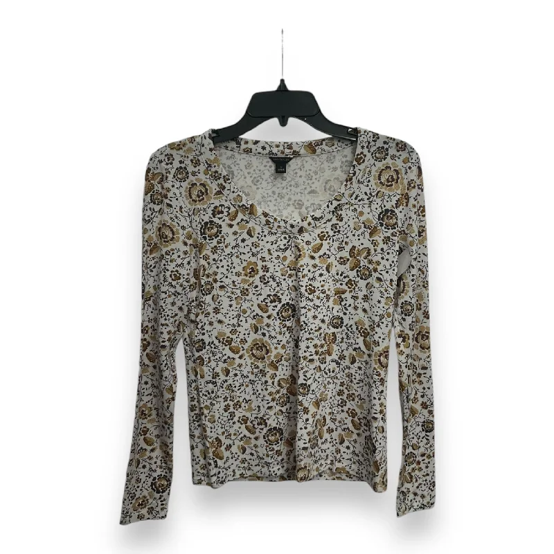 Top Long Sleeve Basic By Ann Taylor In Floral Print, Size: S