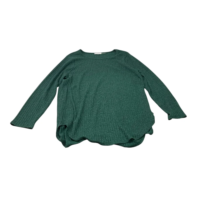 Top Long Sleeve By Calvin Klein In Green, Size: Xl