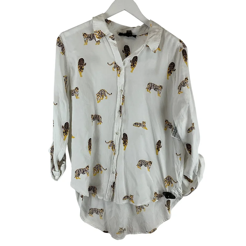 Top Long Sleeve By Jane And Delancey In White, Size: L