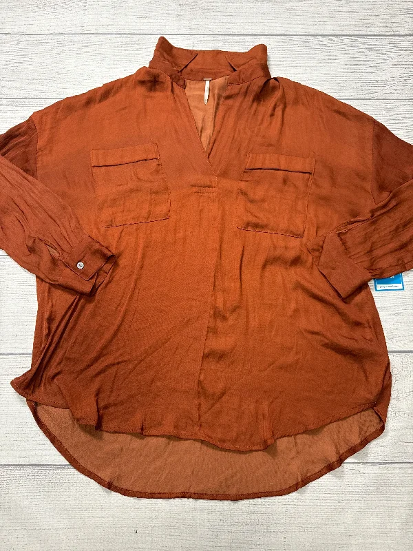 Top Long Sleeve By Free People In Orange, Size: M