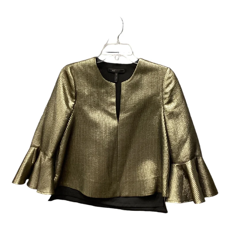 Top 3/4 Sleeve By Bcbgmaxazria In Gold, Size: Xxs