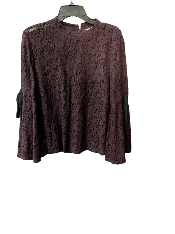 Top Long Sleeve By Loft In Purple, Size: L