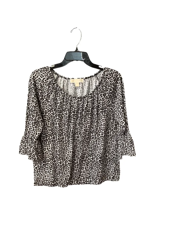 Top 3/4 Sleeve By Michael By Michael Kors In Animal Print, Size: M