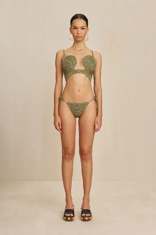 VIVIANA CROCHET BIKINI BOTTOM - TEA