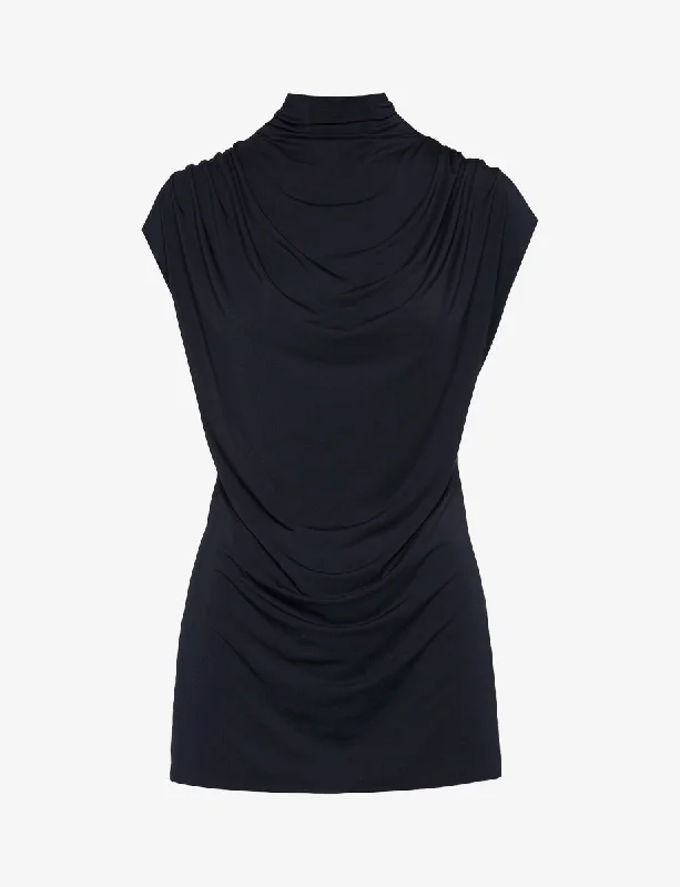 Butter Draped Mockneck Short Sleeve Top