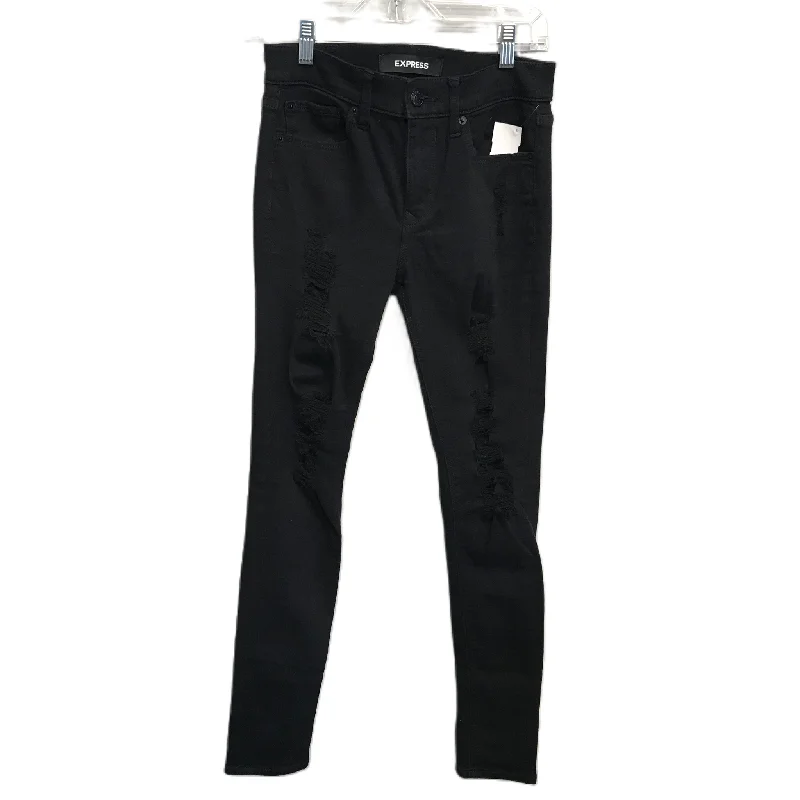 Black Denim Jeans Skinny By Express, Size: 0