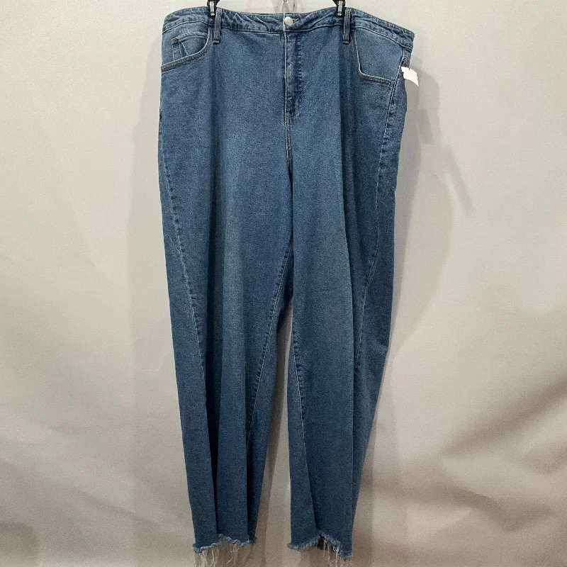 Blue Denim Jeans Wide Leg Ava & Viv, Size 24