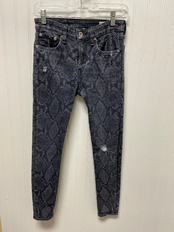 Snakeskin Print Jeans Designer Rag & Bones Jeans, Size 0