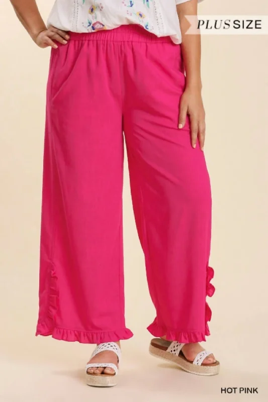 Buckle Up Pants In Hot Pink