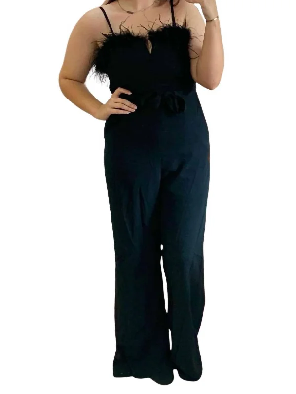 Feather Jumpsuit In Black