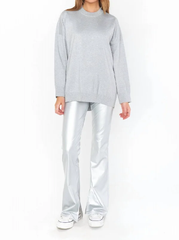 Nashville Pull Flare Pant In Silver