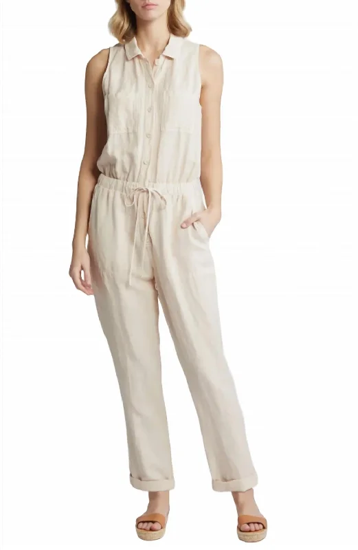 Sierra Jumpsuit In Soft Flax