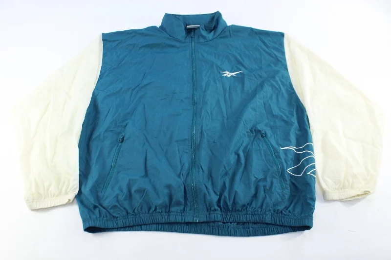 90's Reebok Embroidered Logo Teal & White DMX Series 2000 Zip Up Jacket