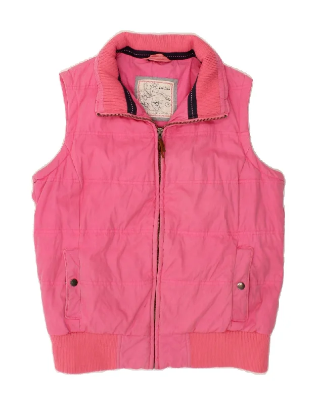 FAT FACE Womens Padded Gilet UK 14 Large Pink Polyester