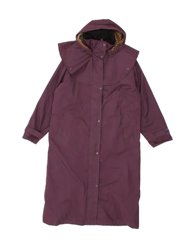 JACK MURPHY Womens Hooded Raincoat UK 12 Medium Purple Polyester