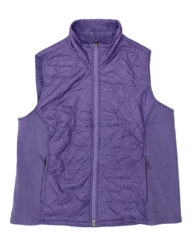 L.L.BEAN Womens Quilted Gilet UK 18 XL Purple Polyester