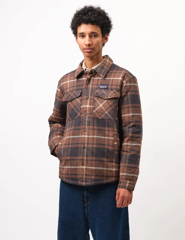 Patagonia LW Insulated Fjord Flannel Outdoor Shirt - Molasses Brown