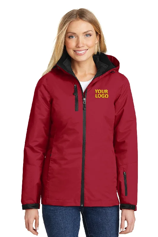 Port Authority Ladies Vortex Customized Waterproof 3-in-1 Jackets, Rich Red/ Black