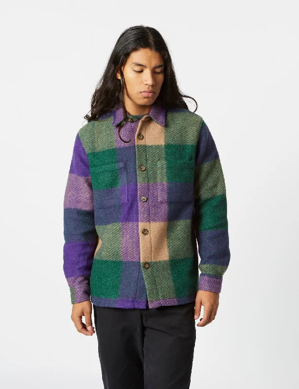 Portuguese Flannel SUV Overshirt - Purple/Green/Latte