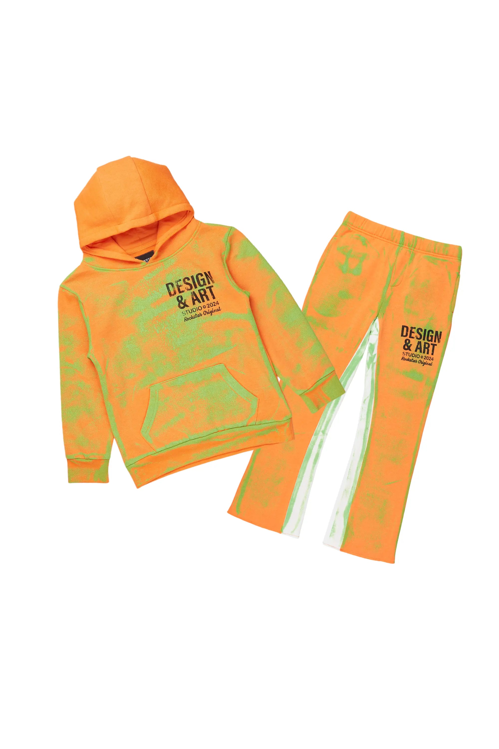 Boys Rue Orange Baggy Fit Pant Set