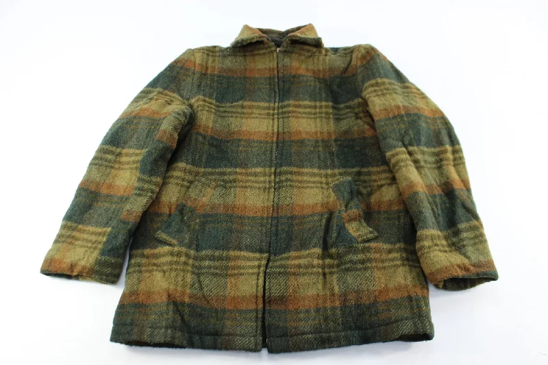 60's Rugby Sportswear Plaid Zip Up Jacket