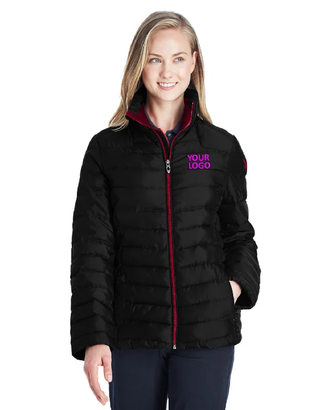 Spyder Ladies Supreme Insulated Puffer Jackets, Black/ Red