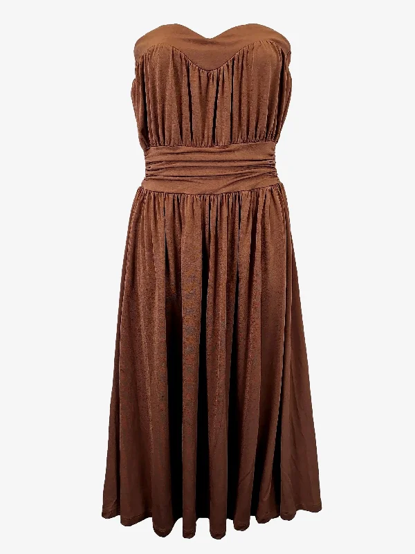 Zimmermann Elegant Strapless Cocktail Midi Dress Size 12