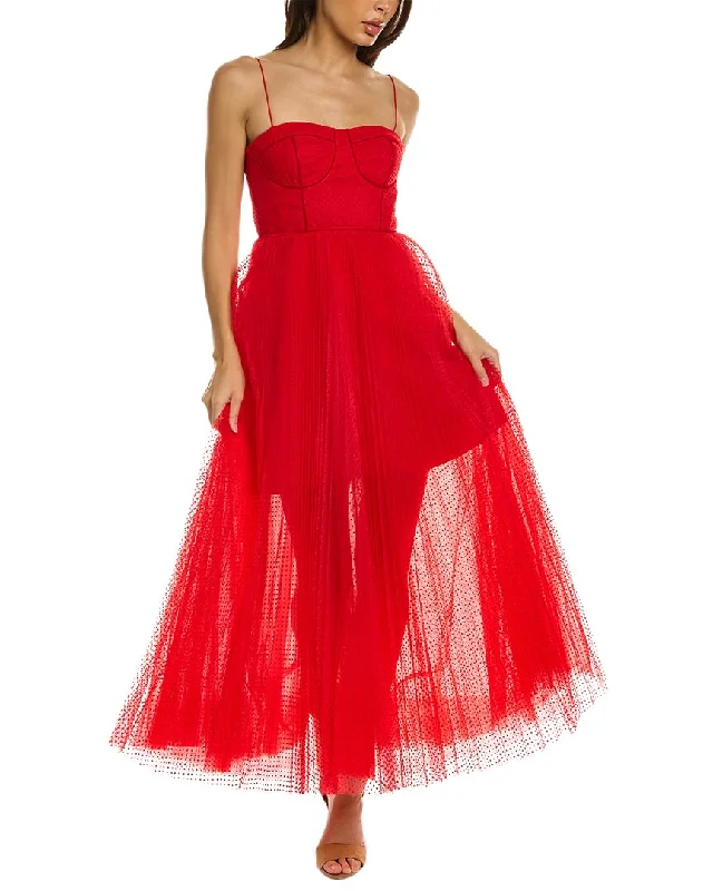 ML Monique Lhuillier Tulle Maxi Dress