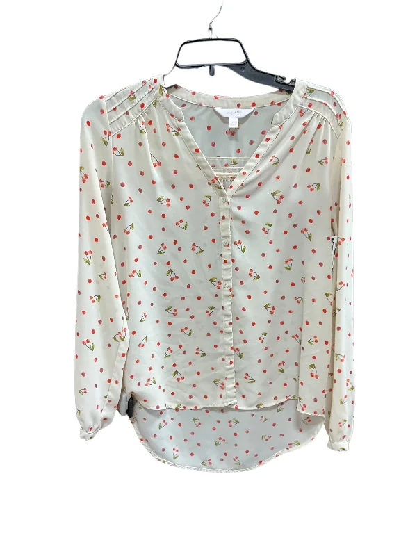 Cream Blouse Long Sleeve Lc Lauren Conrad, Size Xs