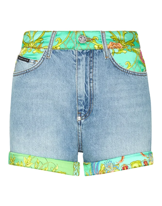 Denim High Waist Hot pants insert New Baroque