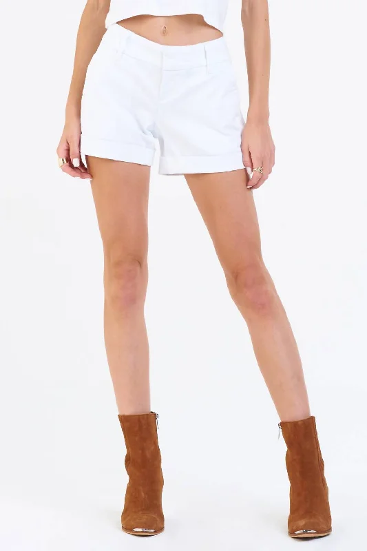 Hampton Mid Rise Shorts In Optic White