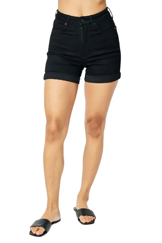 Hi-Waist Tummy Control Shorts In Black