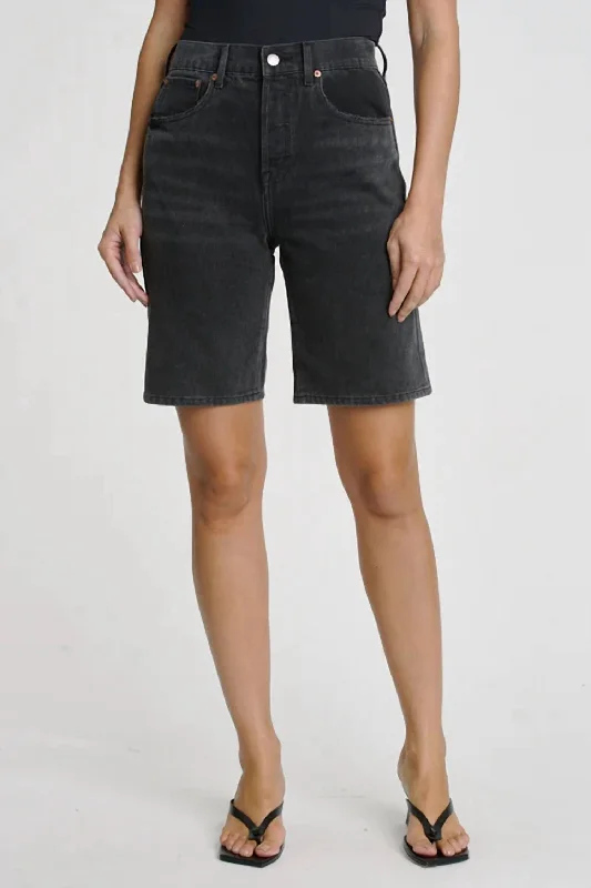 Loretta Bermuda Denim Short In Salem Black