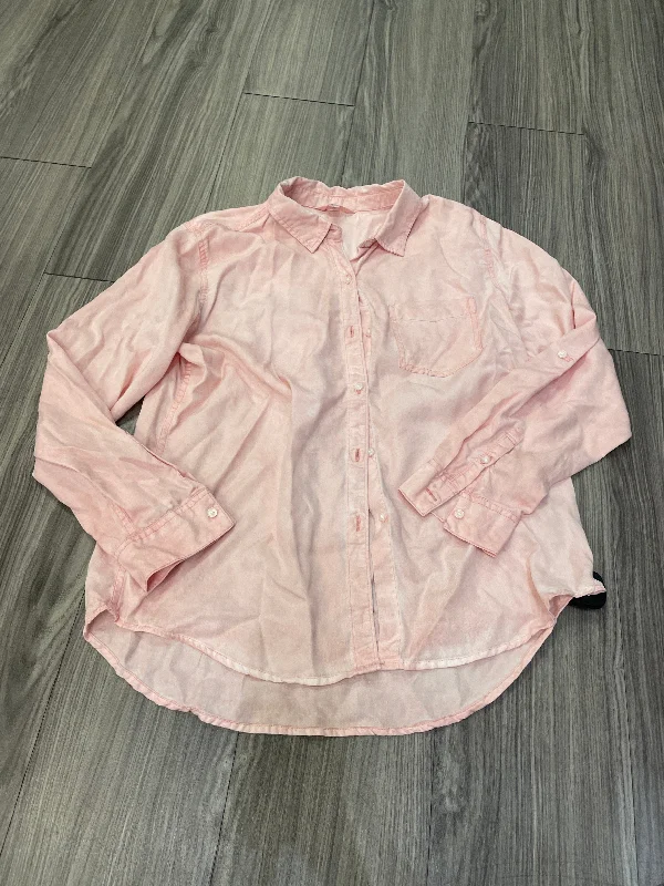 Pink Blouse Long Sleeve Time And Tru, Size M